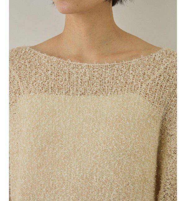 SALON adam et rope'「【WEB限定】モヘア混テープヤーンボートネックプルオーバー」|Tシャツ・カットソー|