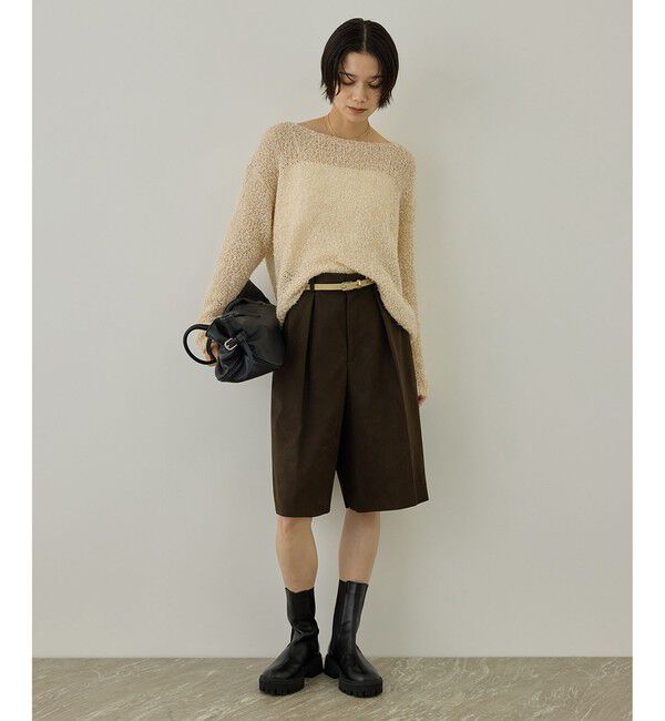 SALON adam et rope'「【WEB限定】モヘア混テープヤーンボートネックプルオーバー」|Tシャツ・カットソー|