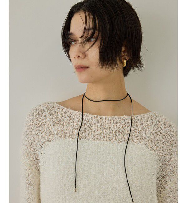 SALON adam et rope'「【WEB限定】モヘア混テープヤーンボートネックプルオーバー」|Tシャツ・カットソー|