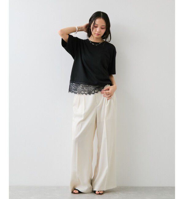 VIS「裾レースフレンチプルオーバー」|Tシャツ・カットソー|