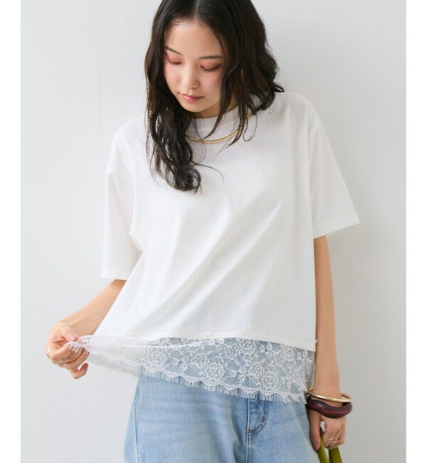 VIS「裾レースフレンチプルオーバー」|Tシャツ・カットソー|