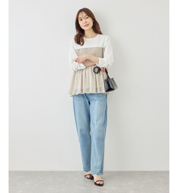 Rope&rsquo;Picnic「シャーリングドッキングロングスリーブカットソー/リンクコーデ」|Tシャツ・カットソー|