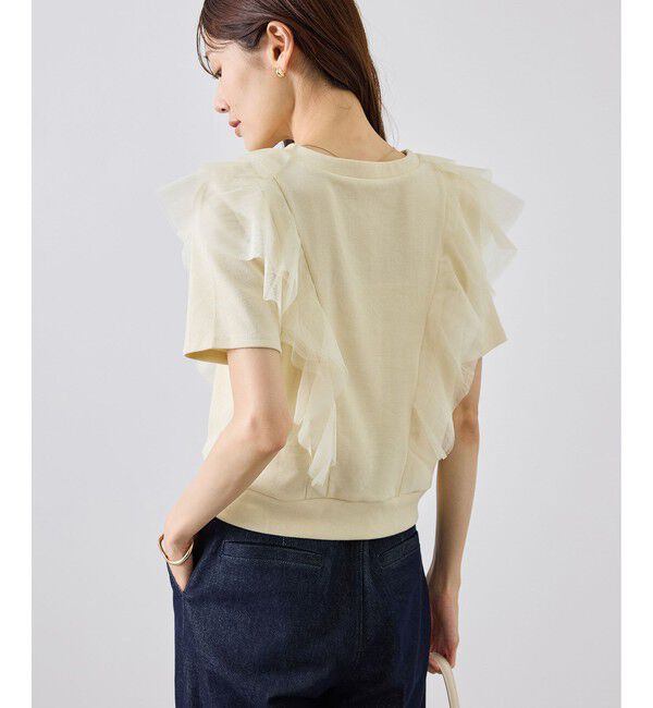 Rope&rsquo;Picnic「【ちゃんと+かわいい保証】チュールフリルカットトップス/UVケア」|Tシャツ・カットソー|