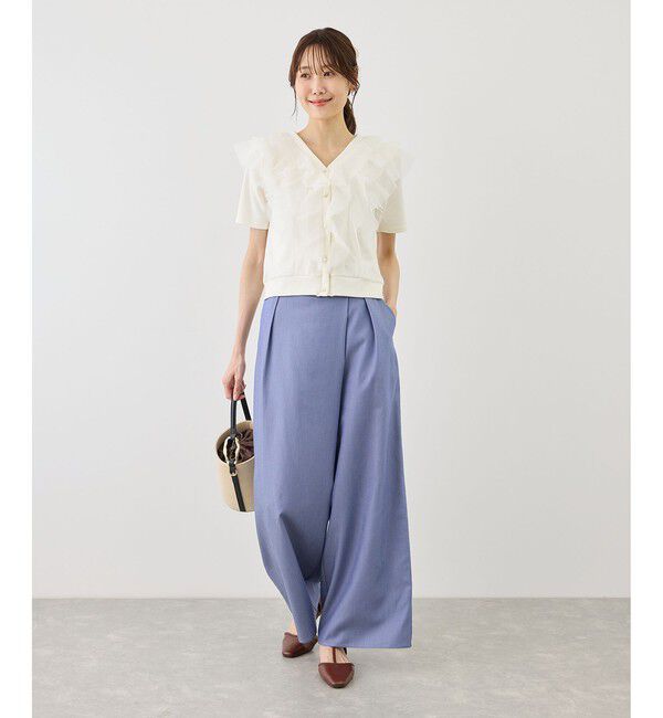 Rope&rsquo;Picnic「【ちゃんと+かわいい保証】チュールフリルカットトップス/UVケア」|Tシャツ・カットソー|