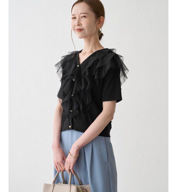 Rope&rsquo;Picnic「【ちゃんと+かわいい保証】チュールフリルカットトップス/UVケア」|Tシャツ・カットソー|