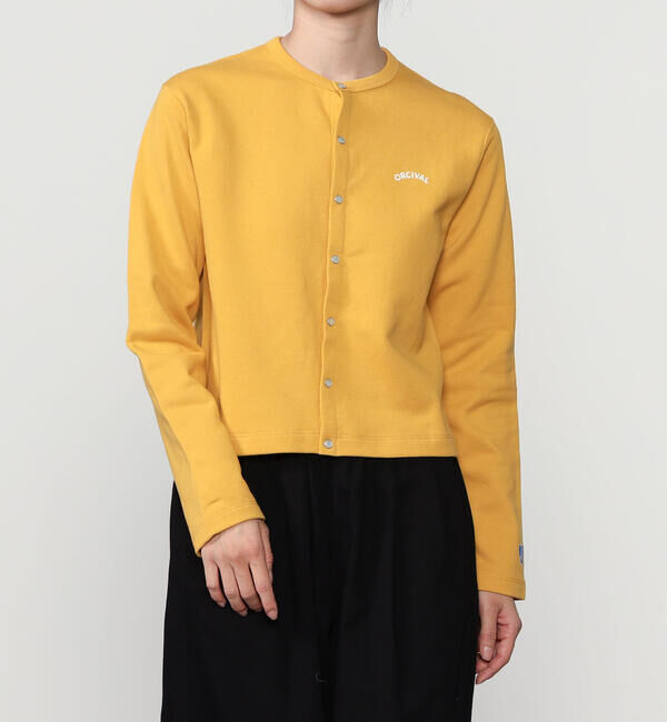 ORCIVAL「ORCIVAL | コットン裏毛 クルーネック長袖カーディガン WOMEN」|カーディガン|YELLOW