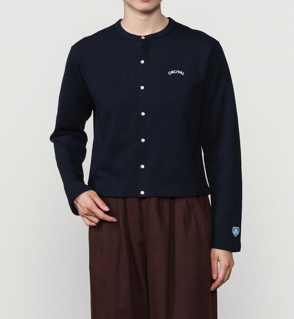 ORCIVAL「ORCIVAL | コットン裏毛 クルーネック長袖カーディガン WOMEN」|カーディガン|DKNAVY