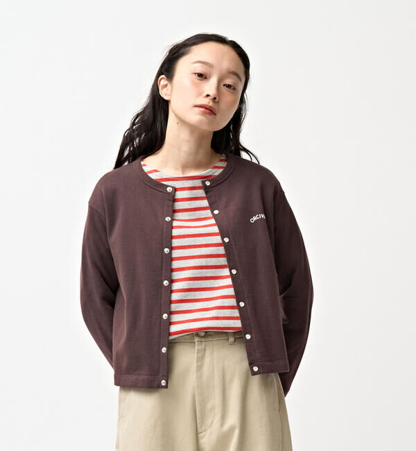 ORCIVAL「ORCIVAL | コットン裏毛 クルーネック長袖カーディガン WOMEN」|カーディガン|
