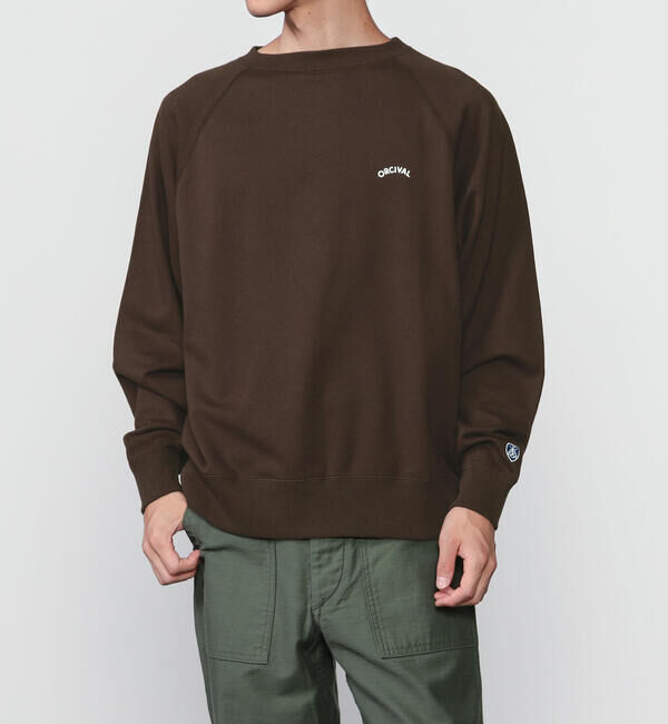 ORCIVAL「ORCIVAL | コットン裏毛 ボートネック長袖プルオーバー MEN」|スウェット・ジャージ|BROWN