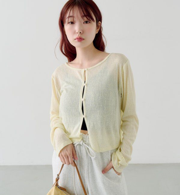  「【新色追加/前後2WAY】ラインストーンシアーカットソー　　」|Tシャツ・カットソー|