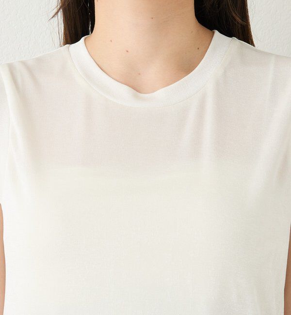  「【上品な光沢が目を引く】シャイニーノースリTee」|キャミソール|