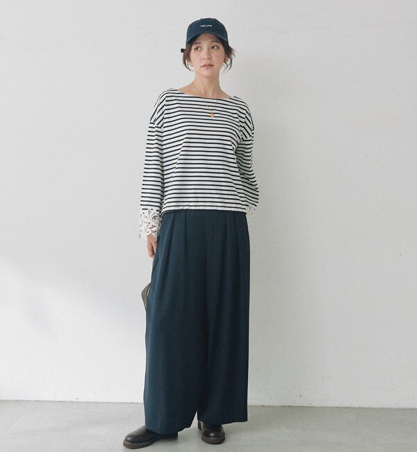  「【接触冷感/透湿性/紫外線防止】レースカフスカットソー」|Tシャツ・カットソー|