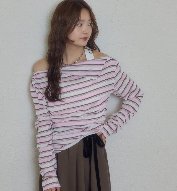  「折り返しオフショルロンT」|Tシャツ・カットソー|