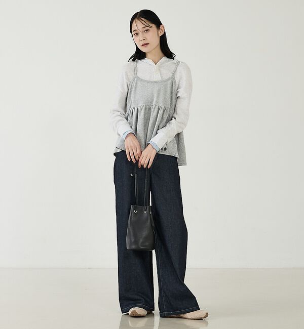 Rouge vif「【blancle/ブランクレ】レザー巾着バッグ/S.LEATHER TUBE D」|ショルダー・メッセンジャー|