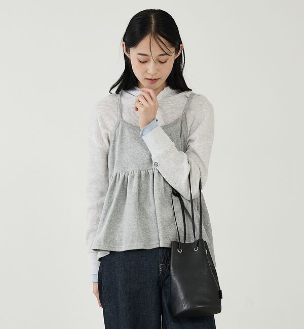 Rouge vif「【blancle/ブランクレ】レザー巾着バッグ/S.LEATHER TUBE D」|ショルダー・メッセンジャー|