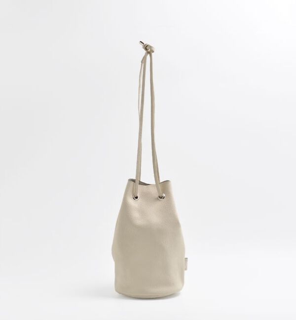 Rouge vif「【blancle/ブランクレ】レザー巾着バッグ/S.LEATHER TUBE D」|ショルダー・メッセンジャー|ライトベージュ