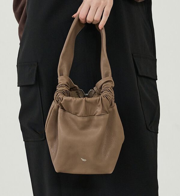 Rouge vif「【blancle/ブランクレ】ミニワンハンドルバッグ/LIGHT LEATHER」|ハンドバッグ|グレージュ