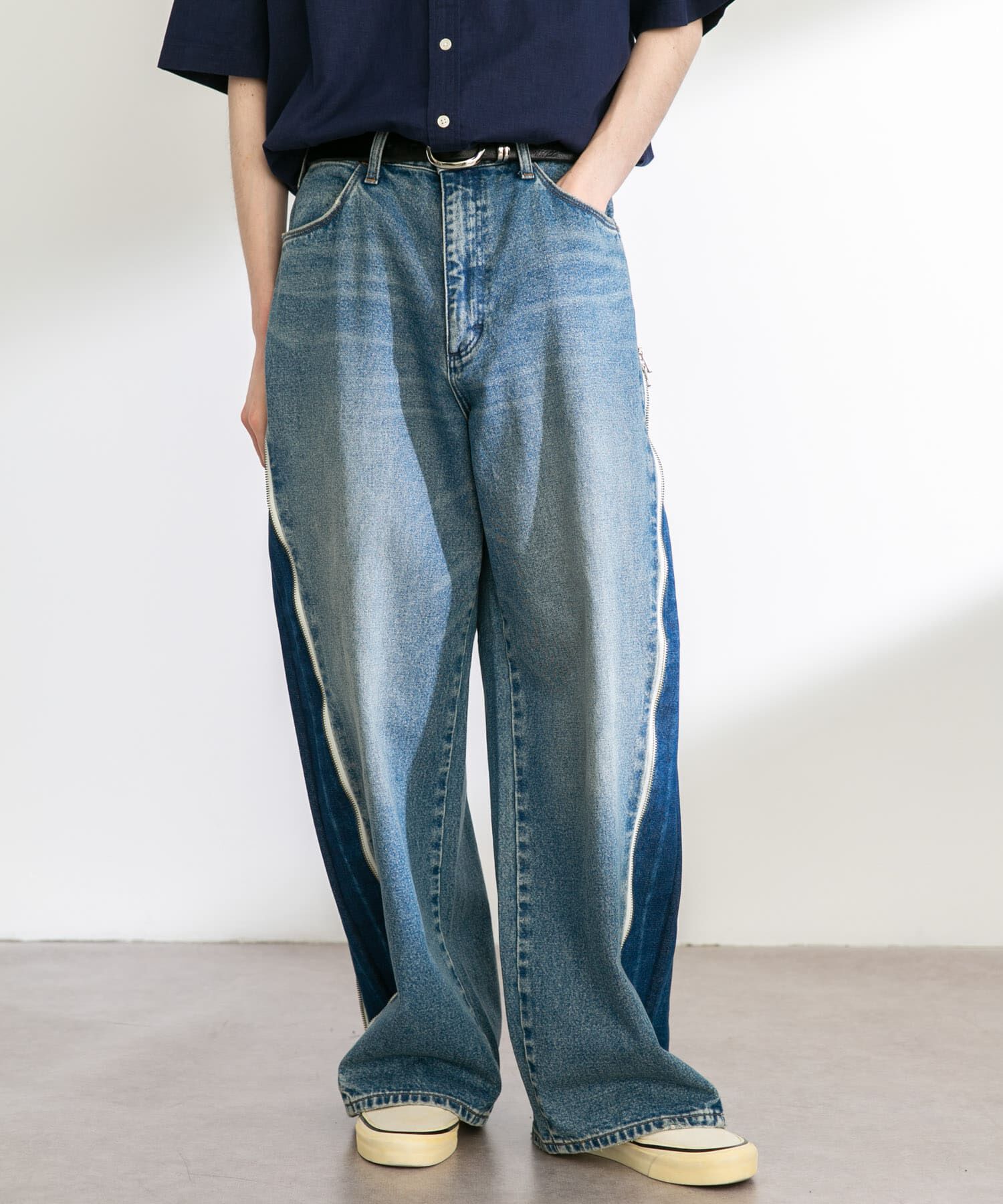 Sonny Label 「Wrangler　WREMAKE SIDE ZIP FLARE」|デニム|ブルー系その他