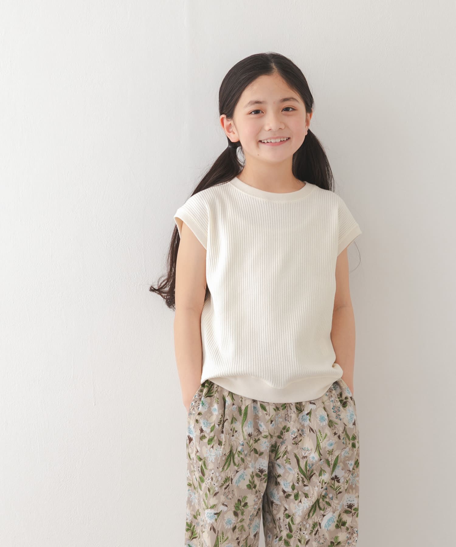 URBAN RESEARCH DOORS「『150サイズあり』変形ワッフルノースリーブプルオーバー(KIDS)」|その他|オフホワイト