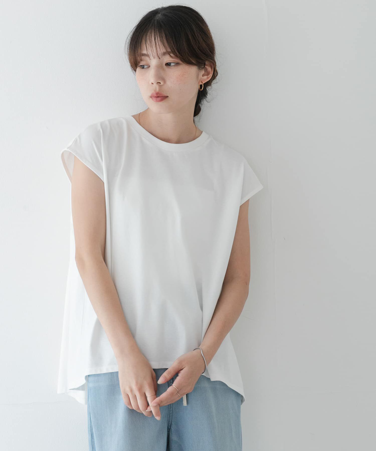 Sonny Label 「接触冷感バックフレアフレンチTシャツ」|Tシャツ・カットソー|