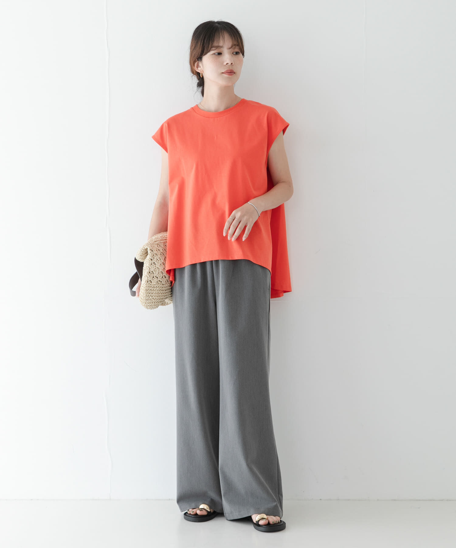 Sonny Label 「接触冷感バックフレアフレンチTシャツ」|Tシャツ・カットソー|