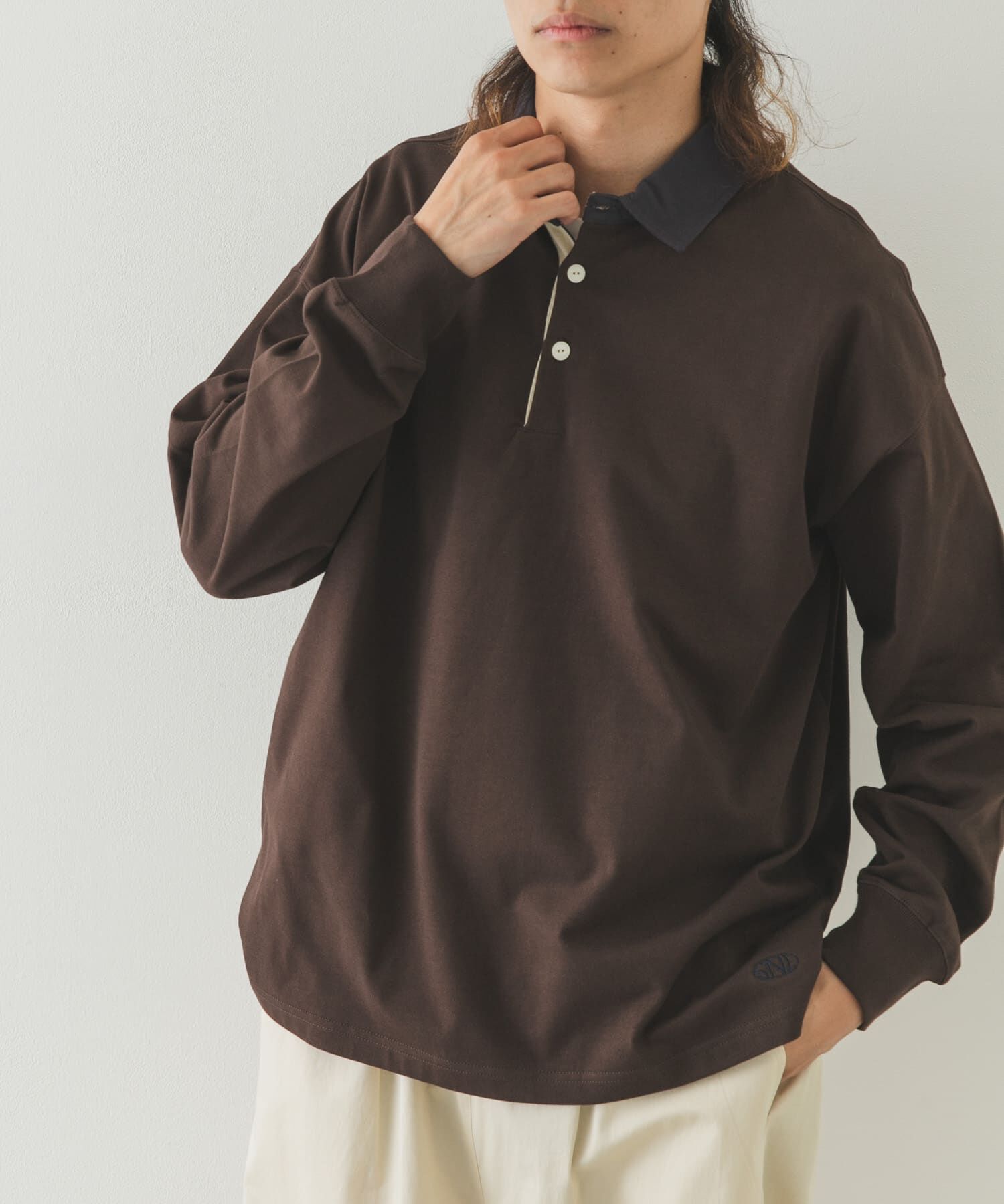 Sonny Label 「ラグビーカラーロングスリーブシャツ」|Tシャツ・カットソー|ブラウン