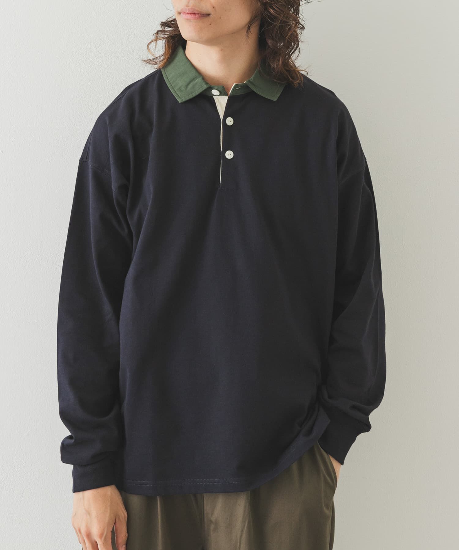 Sonny Label 「ラグビーカラーロングスリーブシャツ」|Tシャツ・カットソー|ネイビー