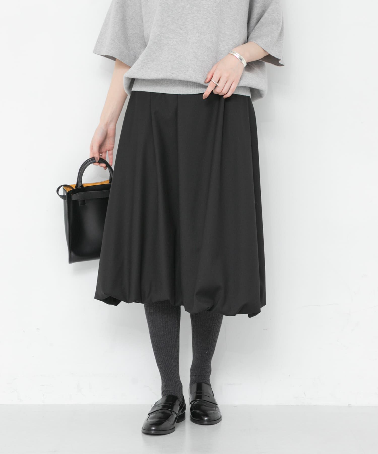 URBAN RESEARCH「『UR TECH SMOOTHLUXE』ウール混バルーンギャザースカート」|スカート|