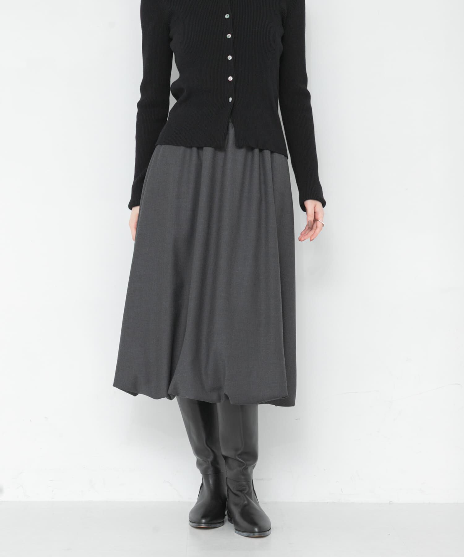 URBAN RESEARCH「『UR TECH SMOOTHLUXE』ウール混バルーンギャザースカート」|スカート|