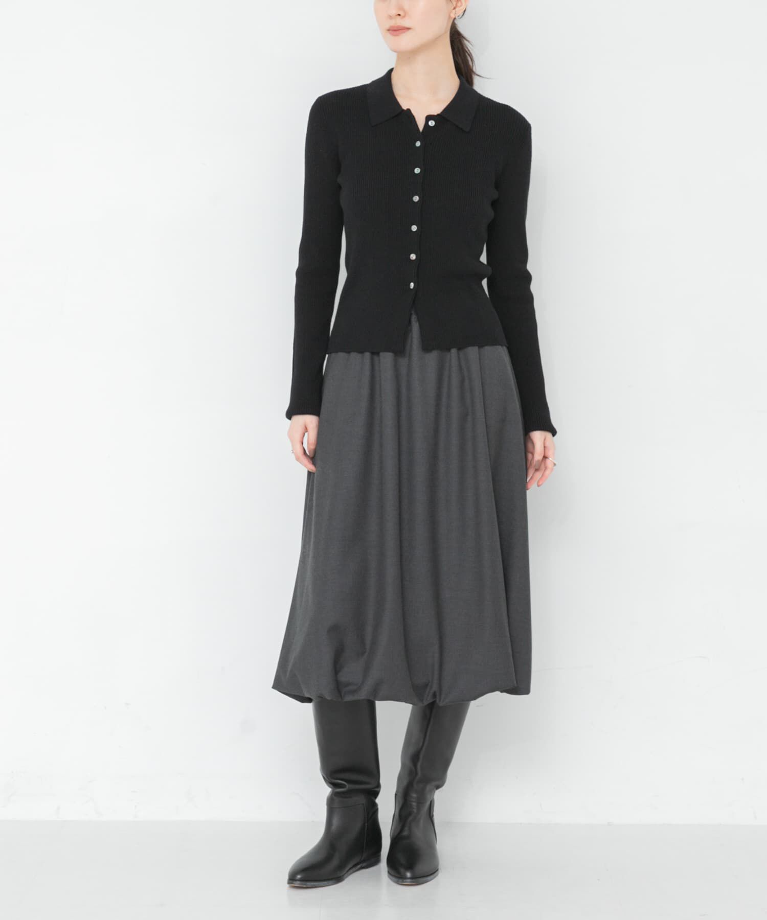 URBAN RESEARCH「『UR TECH SMOOTHLUXE』ウール混バルーンギャザースカート」|スカート|