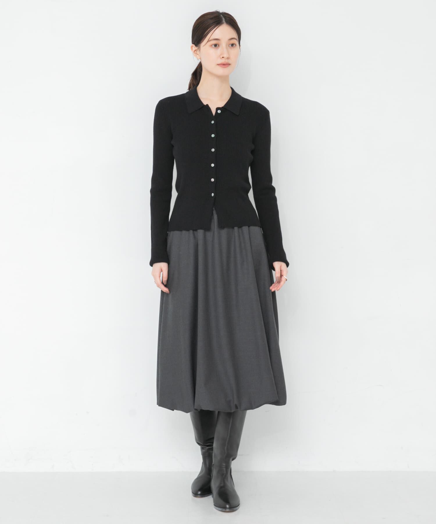 URBAN RESEARCH「『UR TECH SMOOTHLUXE』ウール混バルーンギャザースカート」|スカート|