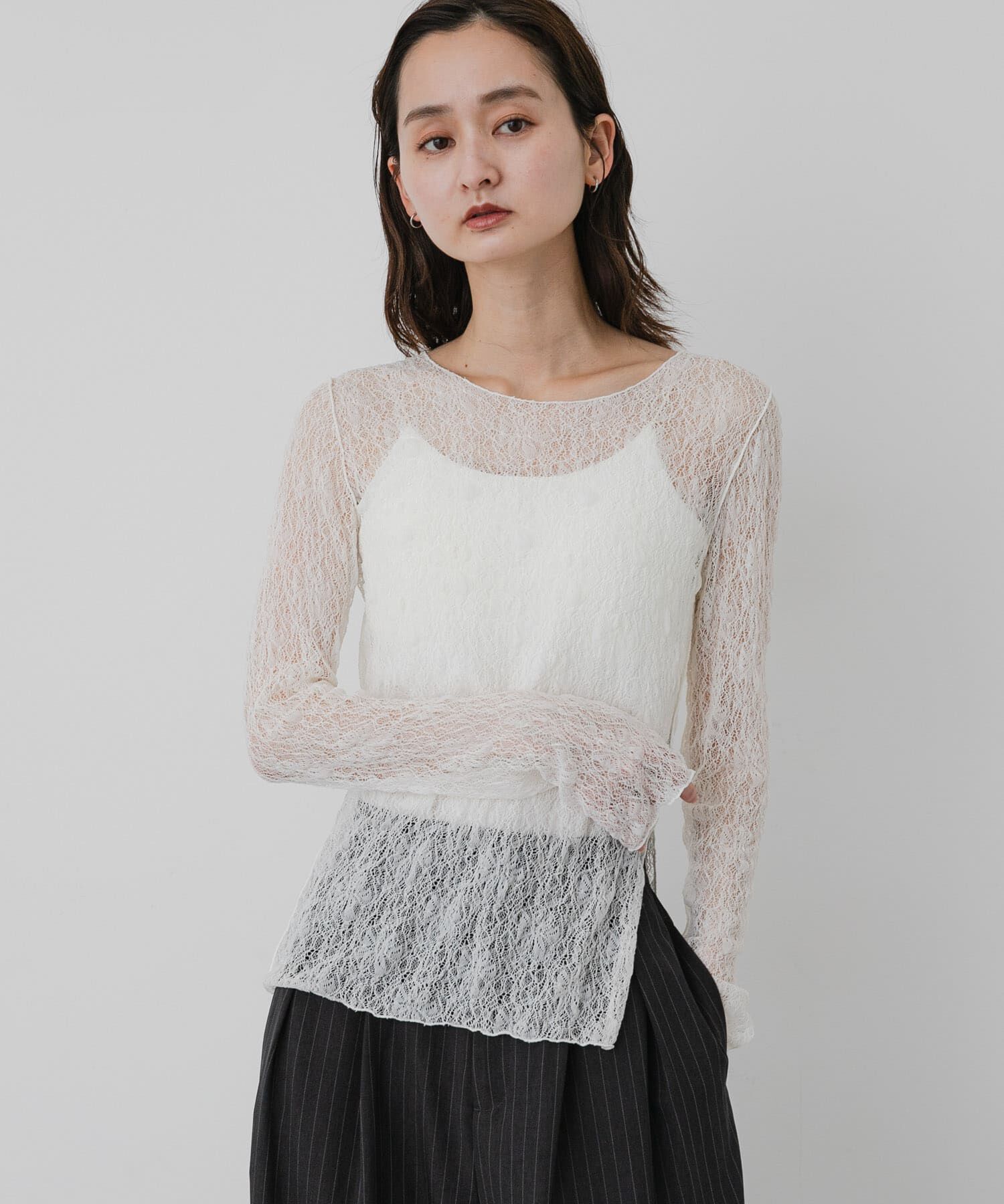 SENSE OF PLACE by URBAN RESEARCH「シアーレースカットトップ」|Tシャツ・カットソー|