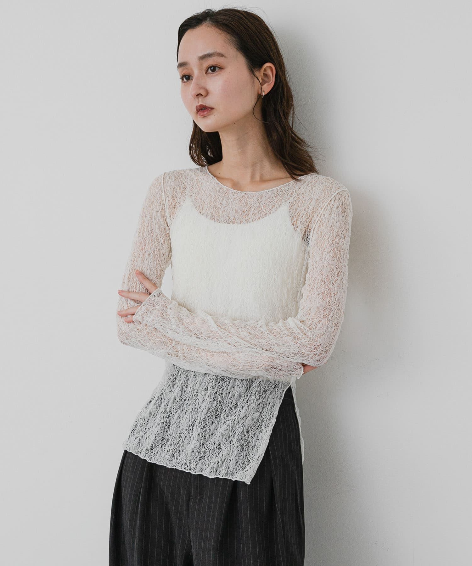 SENSE OF PLACE by URBAN RESEARCH「シアーレースカットトップ」|Tシャツ・カットソー|