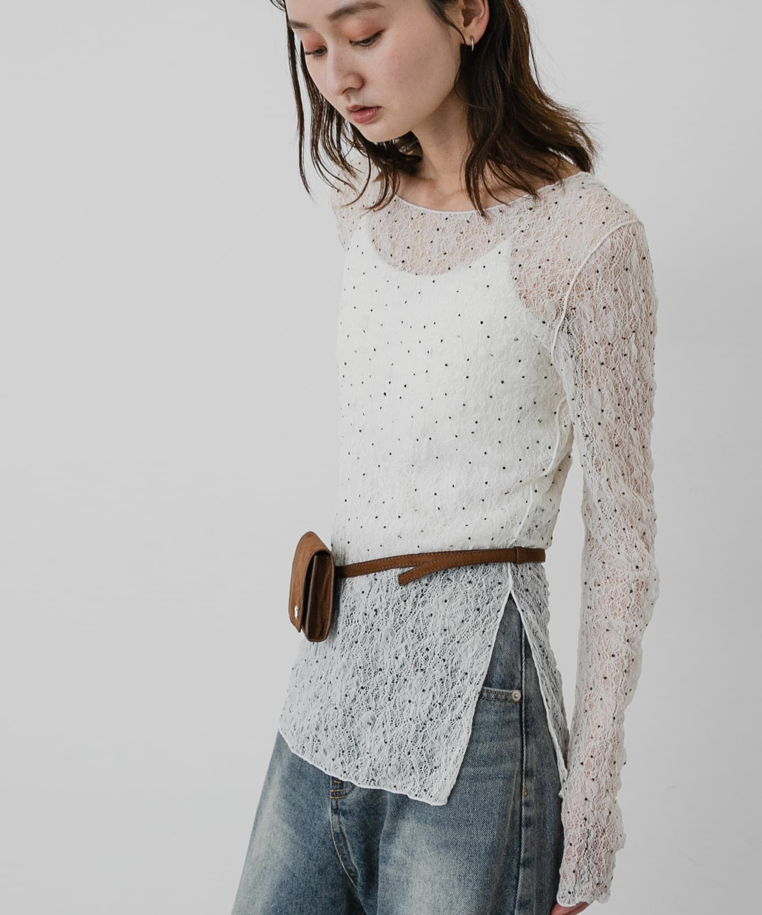 SENSE OF PLACE by URBAN RESEARCH「シアーレースカットトップ」|Tシャツ・カットソー|