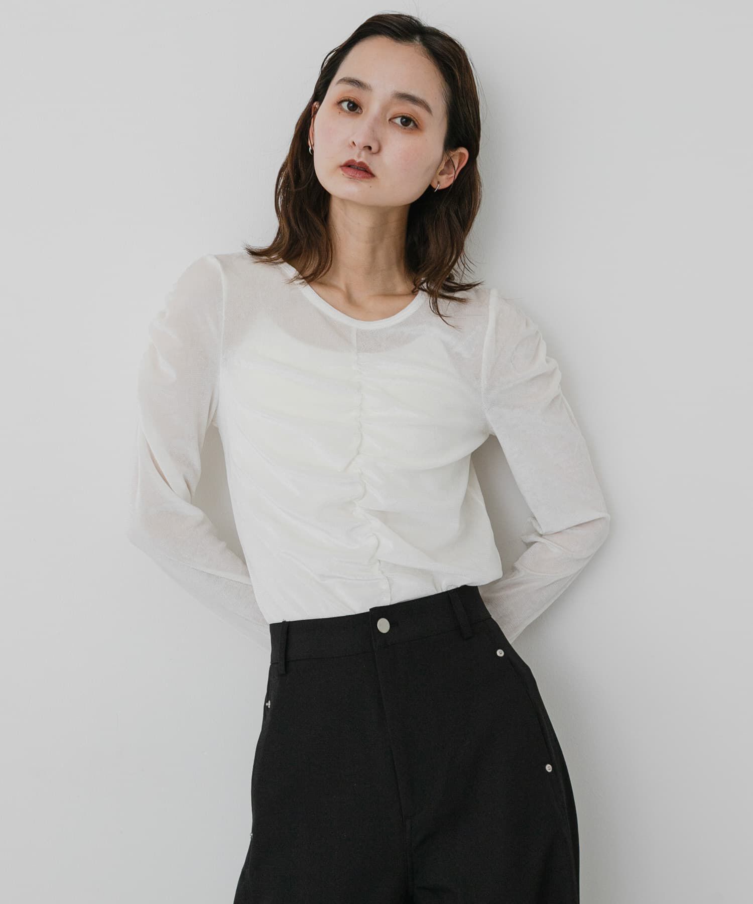 SENSE OF PLACE by URBAN RESEARCH「『WEB/一部店舗限定』シアーベロアシャーリングトップ」|Tシャツ・カットソー|