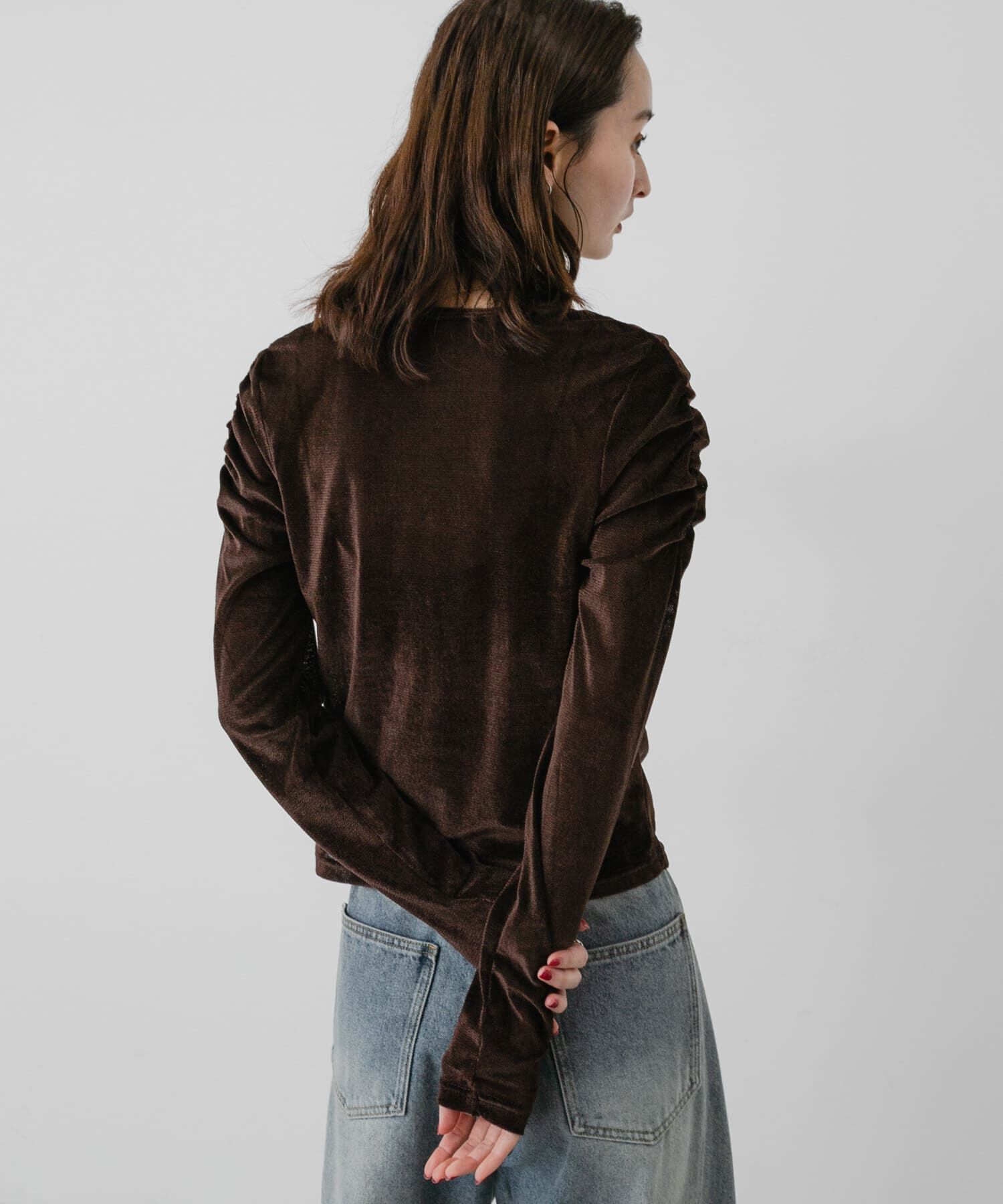 SENSE OF PLACE by URBAN RESEARCH「『WEB/一部店舗限定』シアーベロアシャーリングトップ」|Tシャツ・カットソー|
