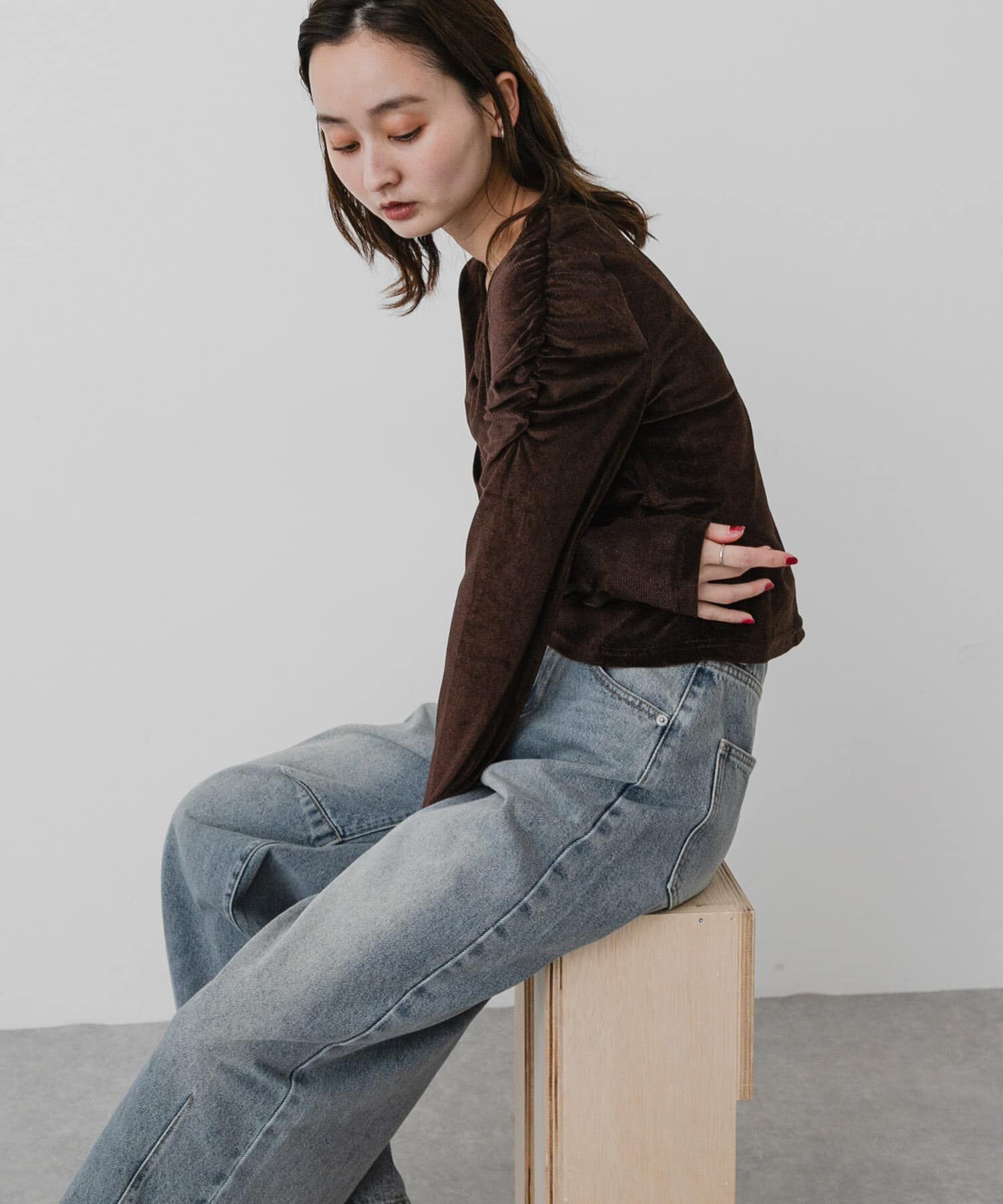 SENSE OF PLACE by URBAN RESEARCH「『WEB/一部店舗限定』シアーベロアシャーリングトップ」|Tシャツ・カットソー|