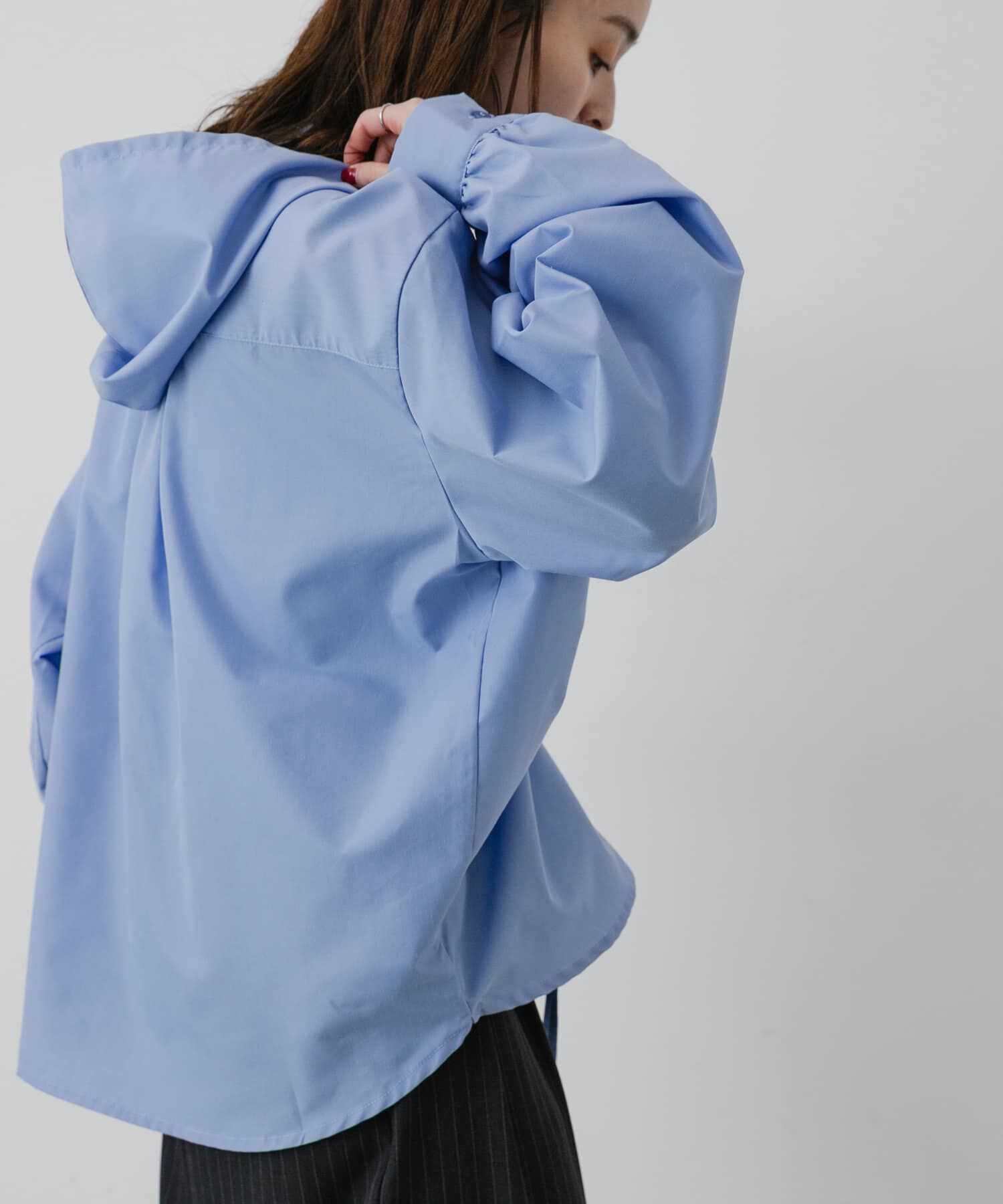 SENSE OF PLACE by URBAN RESEARCH「『WEB限定』シャーリングフリルフーディシャツ」|シャツ・ブラウス|