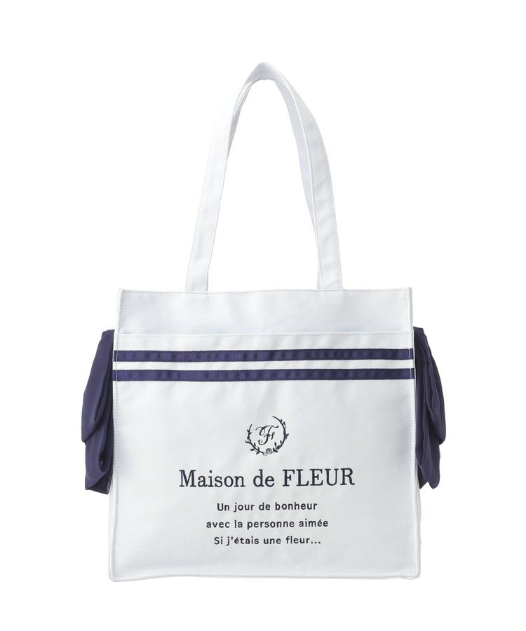 Maison de FLEUR「マリンラインリボンスクエアトートバッグ」|トートバッグ|