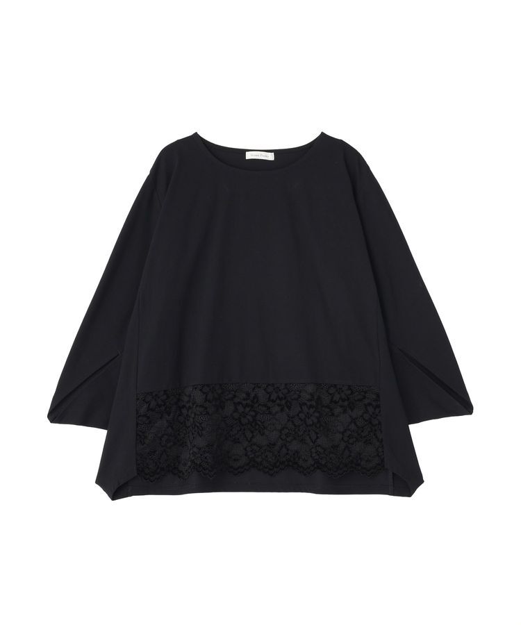 Green Parks「ベロアレースヘムドッキングプルオーバー」|Tシャツ・カットソー|Black
