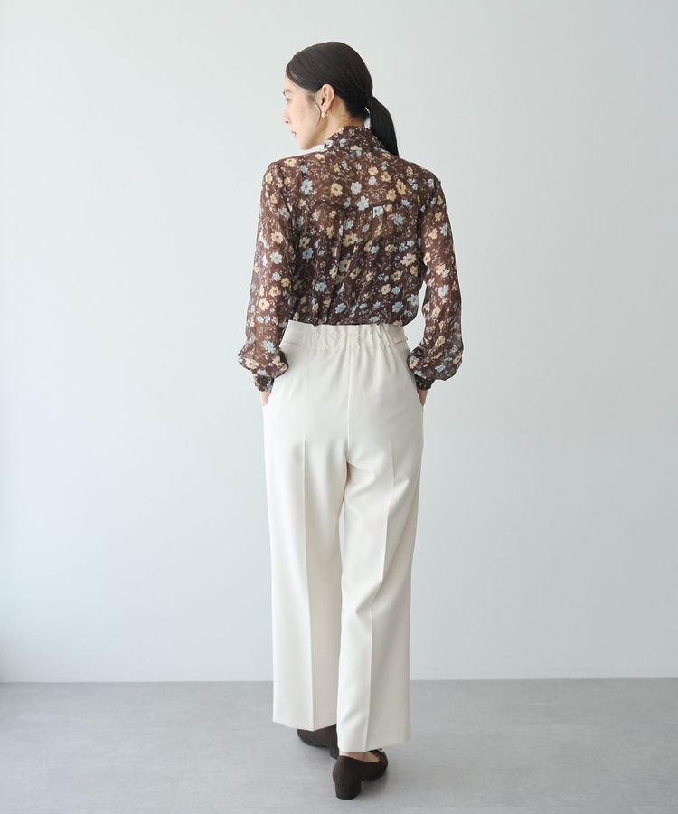YECCA VECCA「フラワー柄シアーボウタイブラウス」|シャツ・ブラウス|