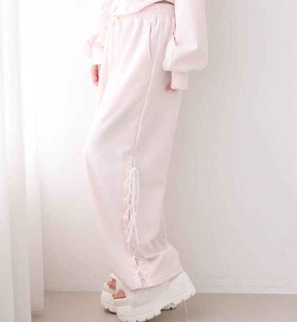  「【SMサイズ展開】レースアップスウェットパンツ/セットアップ可能」|その他|