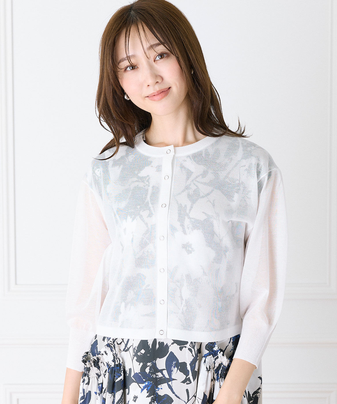 INED「《大きいｻｲｽﾞ》ｼｱｰﾆｯﾄｶｰﾃﾞｨｶﾞﾝ|夏の冷房対策･日除け」|カーディガン|