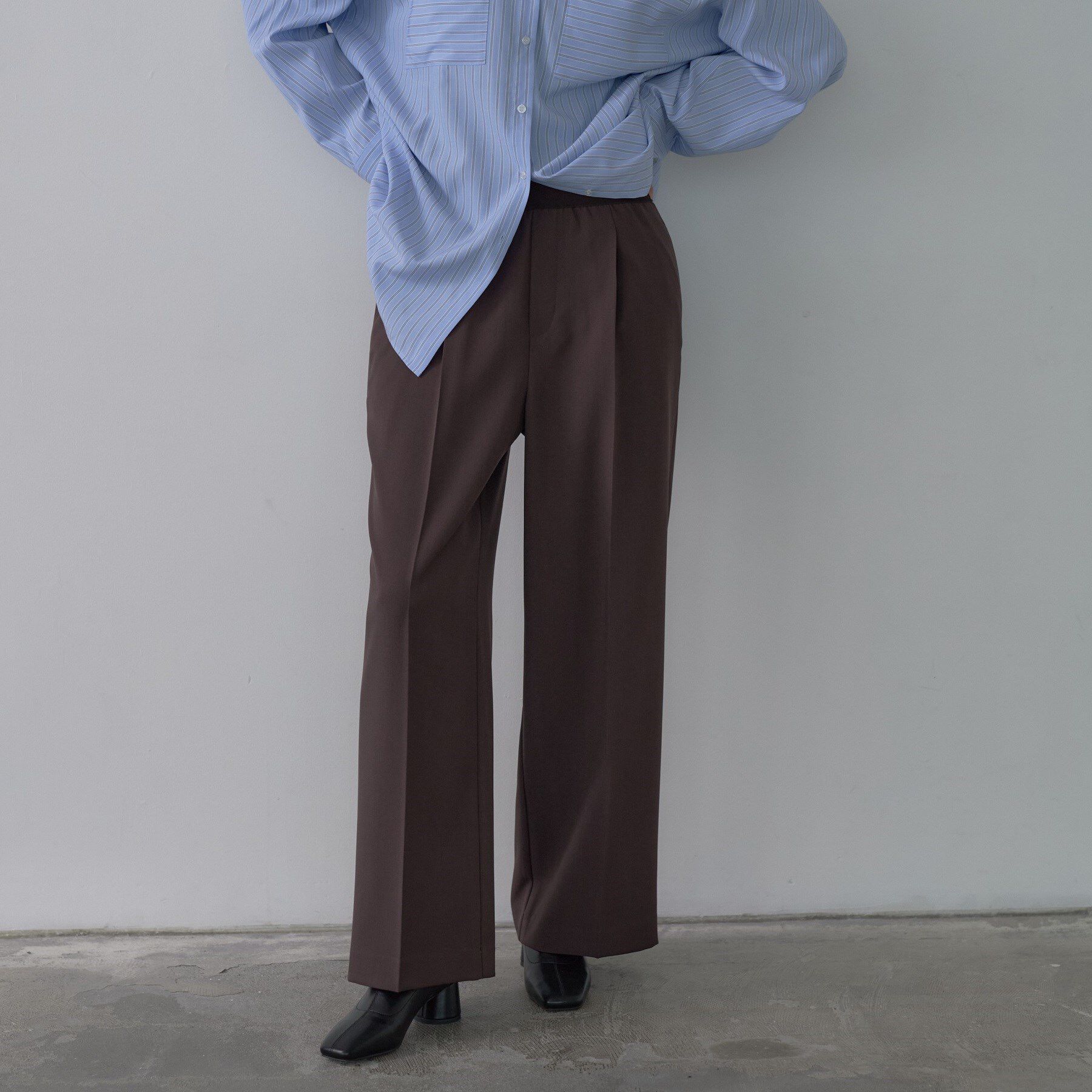GALLEST「Comfy SET UP｜イージーストレートワイドパンツ【セットアップ対応／通勤/カセット服】」|その他|ブラウン(044)