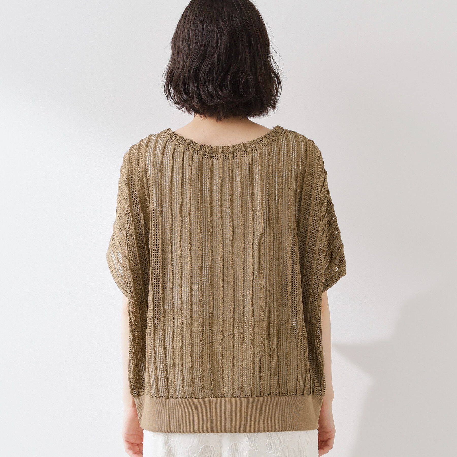 THE SHOP TK「見た目涼やか メッシュジャカードトップス」|Tシャツ・カットソー|