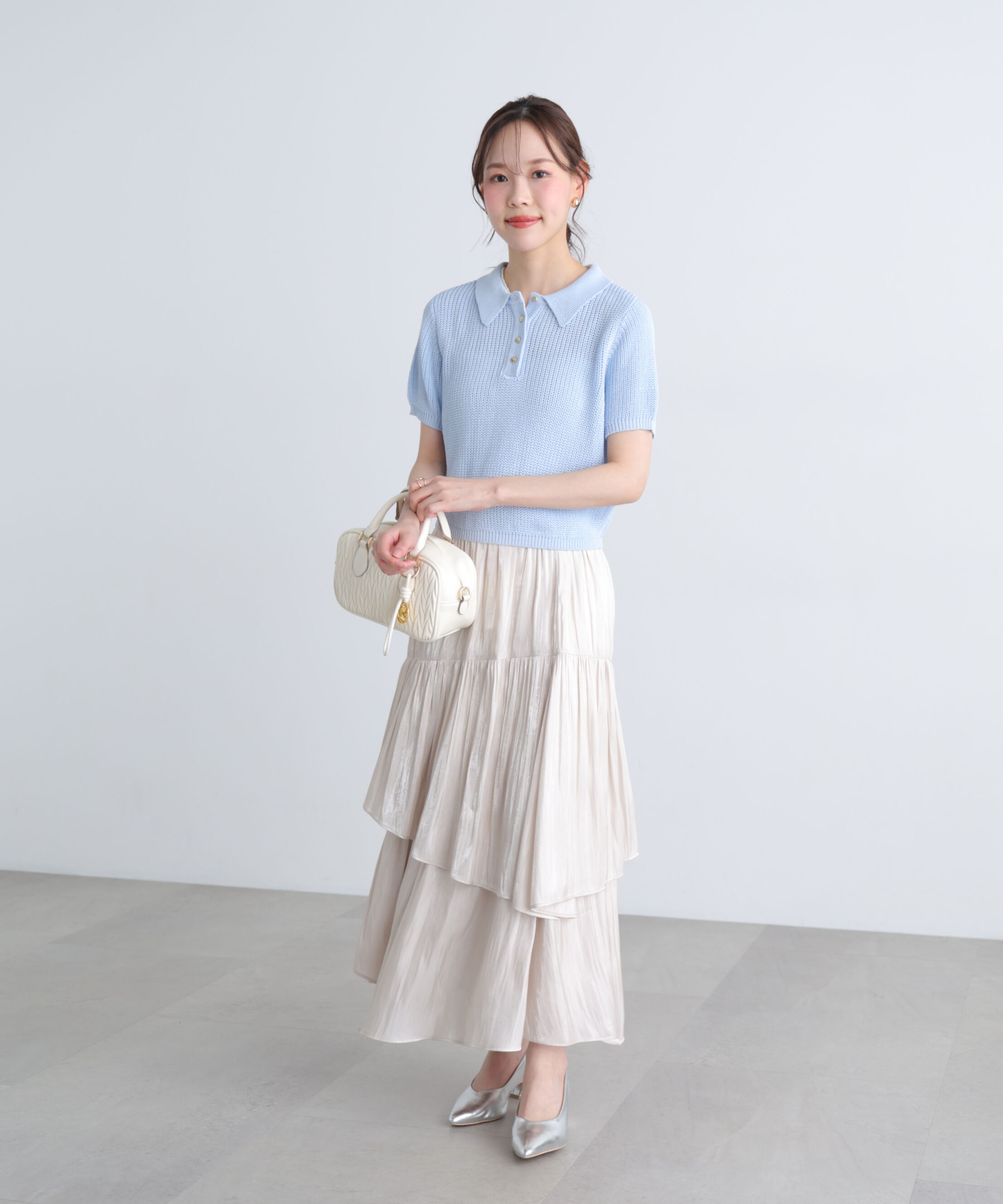 「〈MFM〉金ボタンクロップドポロニット」|ニット・セーター|