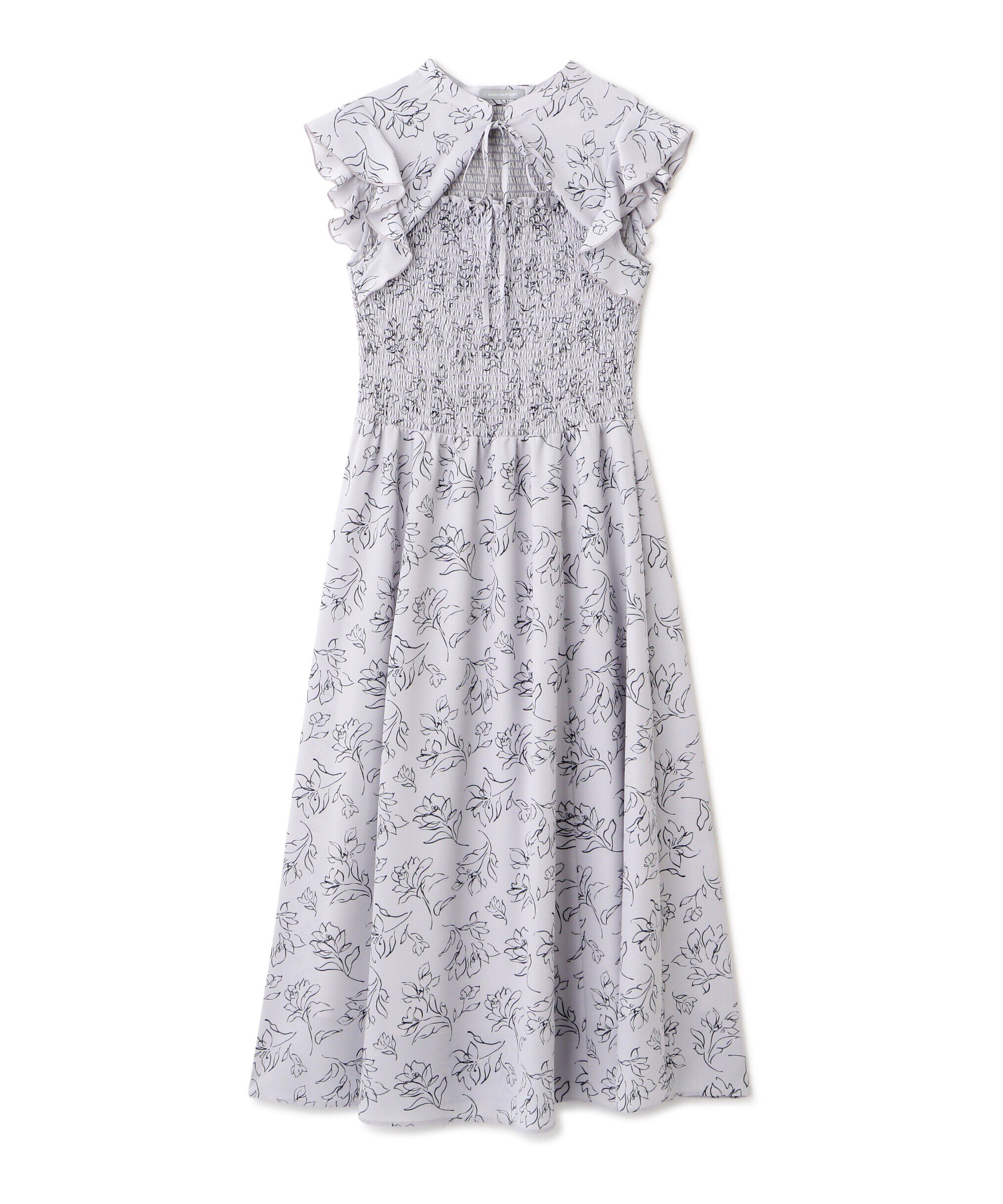 「ラインフラワープリントワンピース　WEB限定カラー：ホワイトグリーン」|ワンピース|