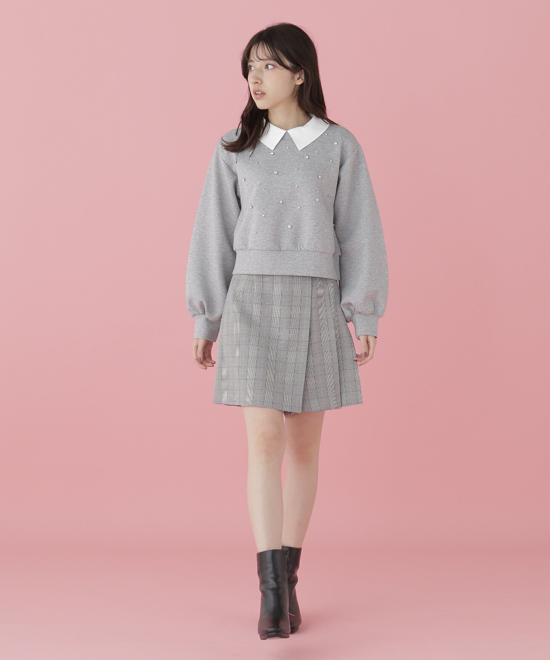  「襟付き2wayビジュースウェット」|Tシャツ・カットソー|