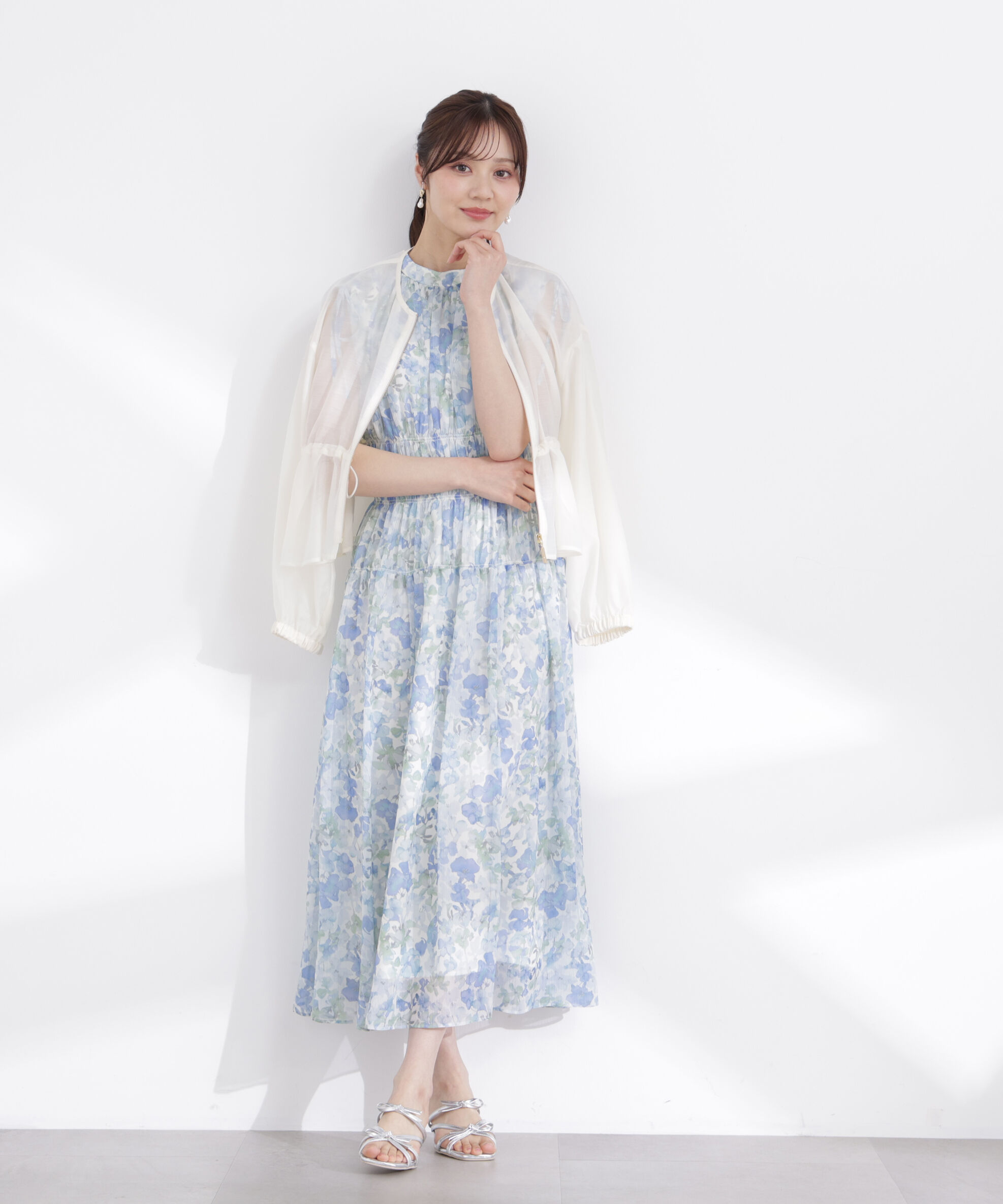 PROPORTION BODY DRESSING「2wayスリーブ花柄シャーリングワンピース 26SS」|ワンピース|