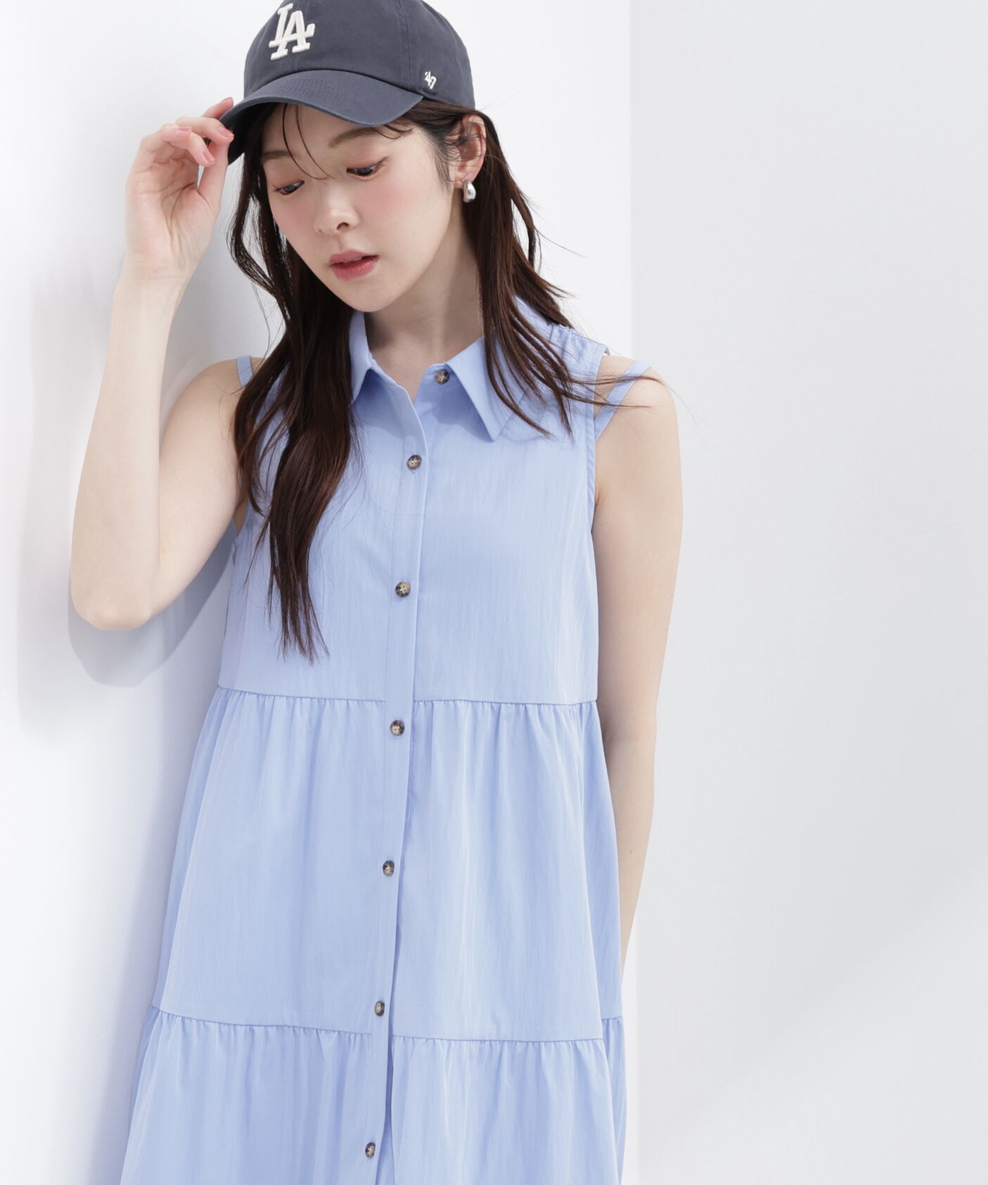 PROPORTION BODY DRESSING「＜EDIT COLOGNE＞ノースリーブシャツミニワンピース」|ワンピース|